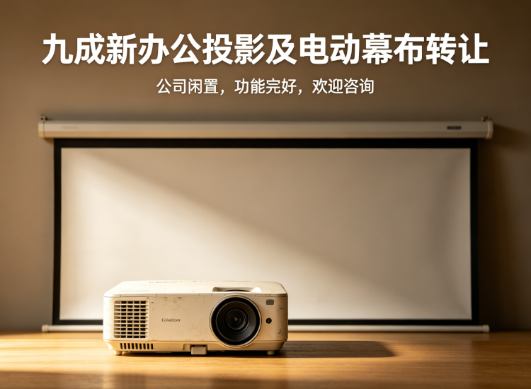 九成新办公投影 + 电动幕布一套，公司闲置转让